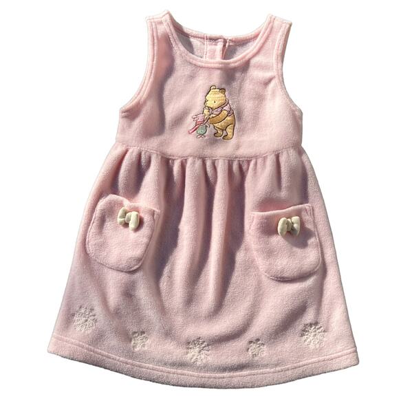 The Disney Store Classic Pooh and Piglet Snowflake Fleece Dress Kids Sz 4/5 - Picture 2 of 6